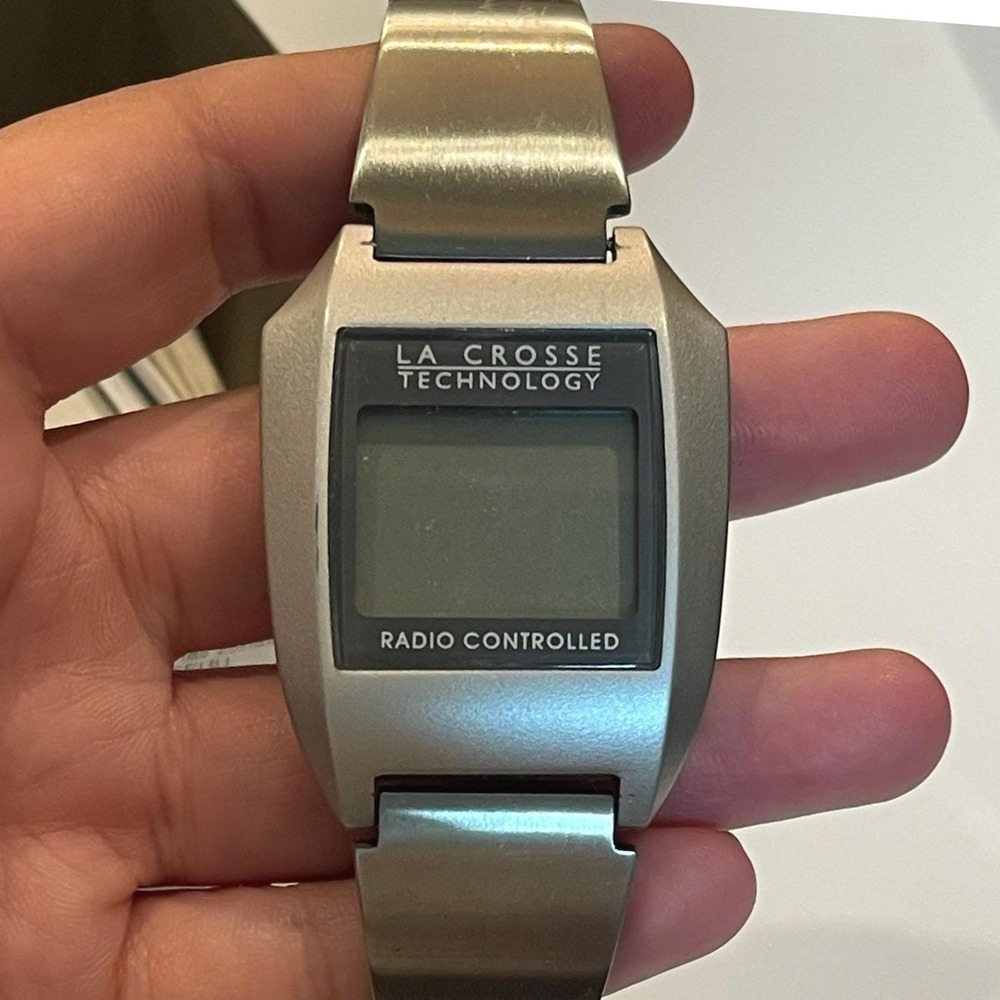La Crosse Technology Radio Controlled Digital Watch WT-966 Silver Tone Techwear